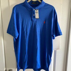 POLO RALPH LAUREN Blue Shirt Iconic Lightweight Classic Fit, Large New W/Tags.
